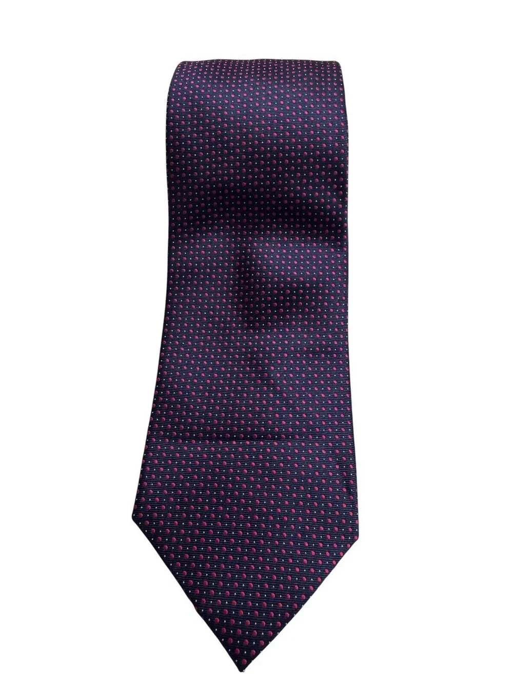 Alexandre London Savile Row Silk Navy Tie With Polka Dots